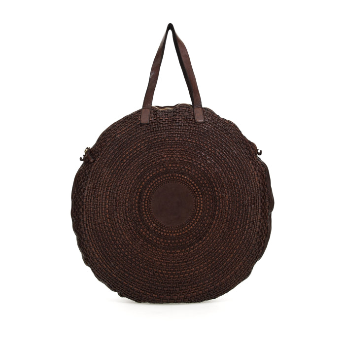 Borsa tonda intrecciata Campomaggi C015370ND-X0431 Testa di moro