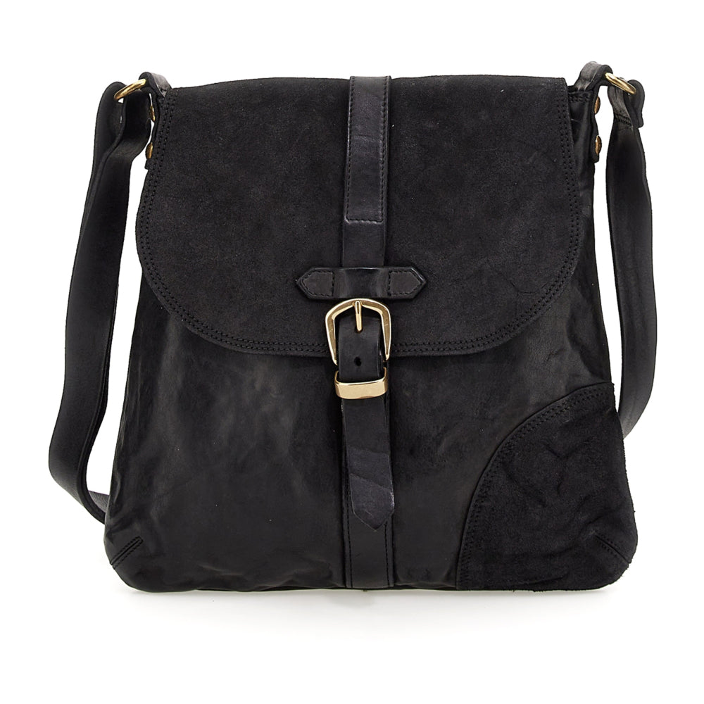 Borsa a tracolla in pelle Campomaggi  C030690ND X0034 nero
