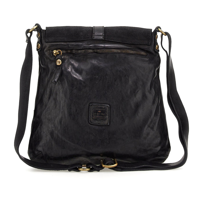 Borsa a tracolla in pelle Campomaggi  C030690ND X0034 nero