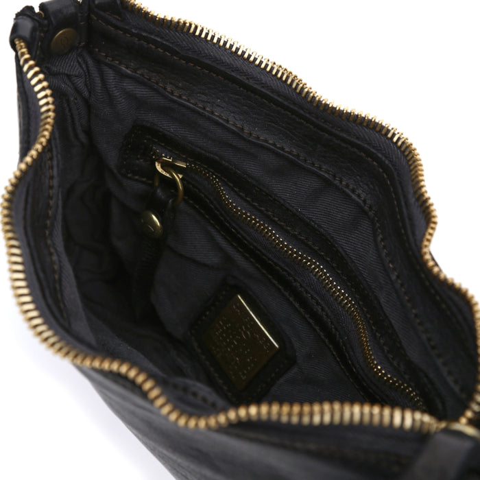 Borsa bustina " EVA" con tracolla in pelle Campomaggi C031070ND X0007 nero