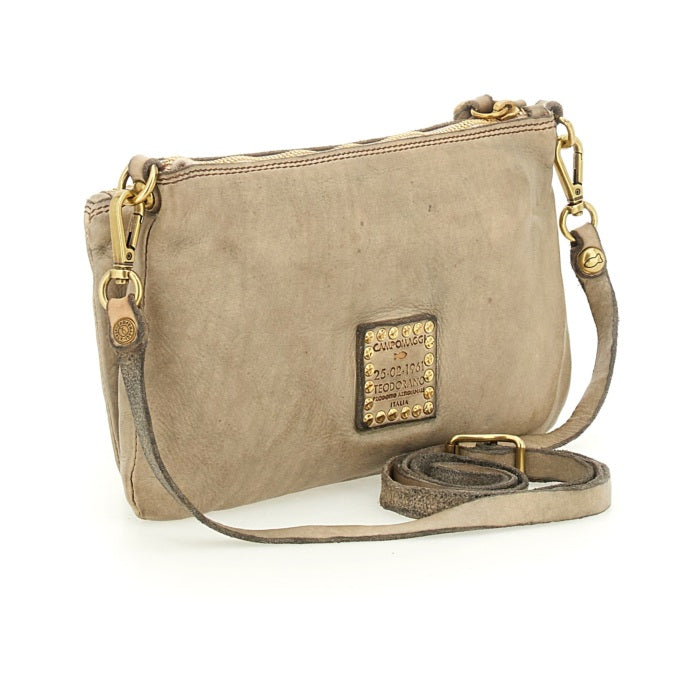 Borsa a tracolla in pelle Campomaggi C040070ND-X0001 ghiaccio