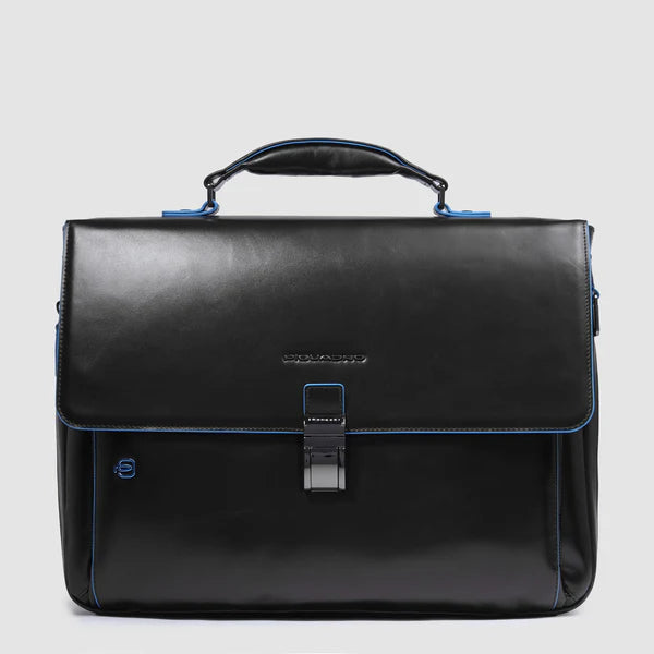 Cartella in pelle con patta Piquadro CA3111B2 Nero