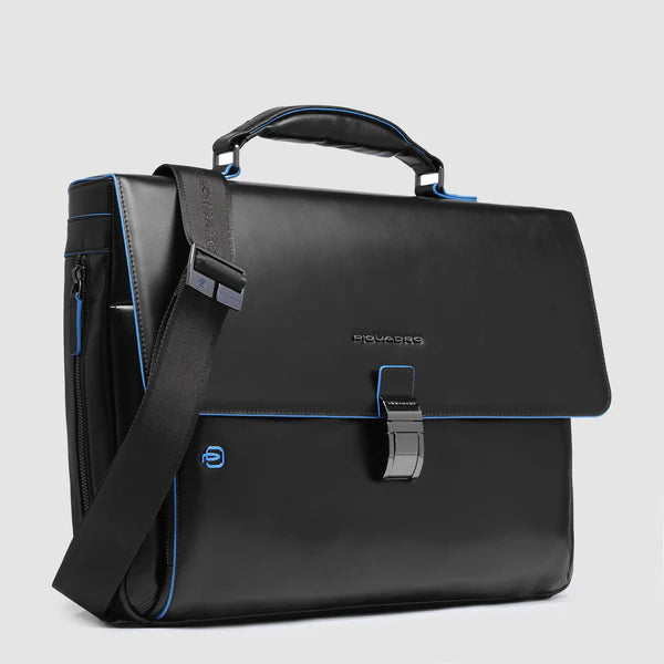 Cartella in pelle con patta Piquadro CA3111B2 Nero