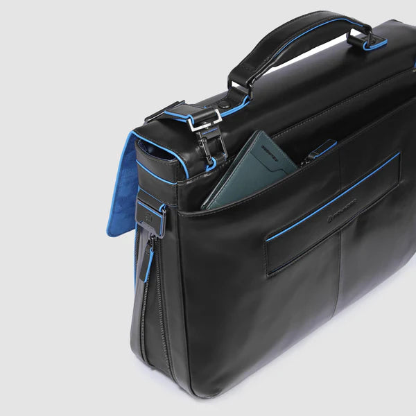 Cartella in pelle con patta Piquadro CA3111B2 Nero