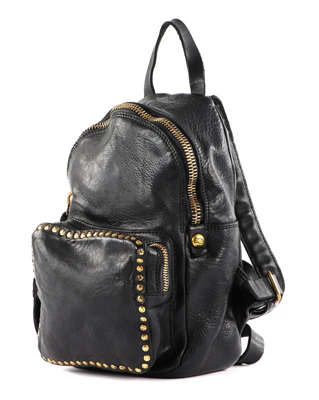 Zaino piccolo Kura in pelle Campomaggi  C031040ND X0007 nero