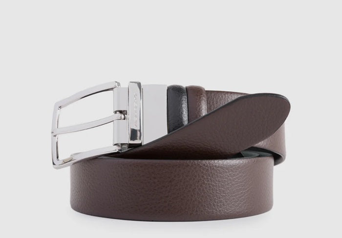 Cintura uomo reversibile con fibbia ad ardiglione CU4209MO Nero/Marrone