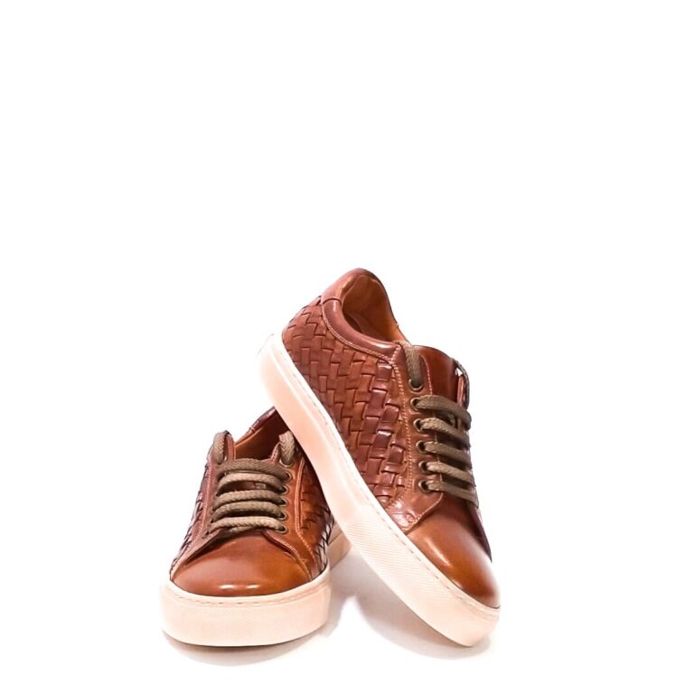 Sneaker in pelle intrecciata da uomo pelletteria allegrini 1411 coker
