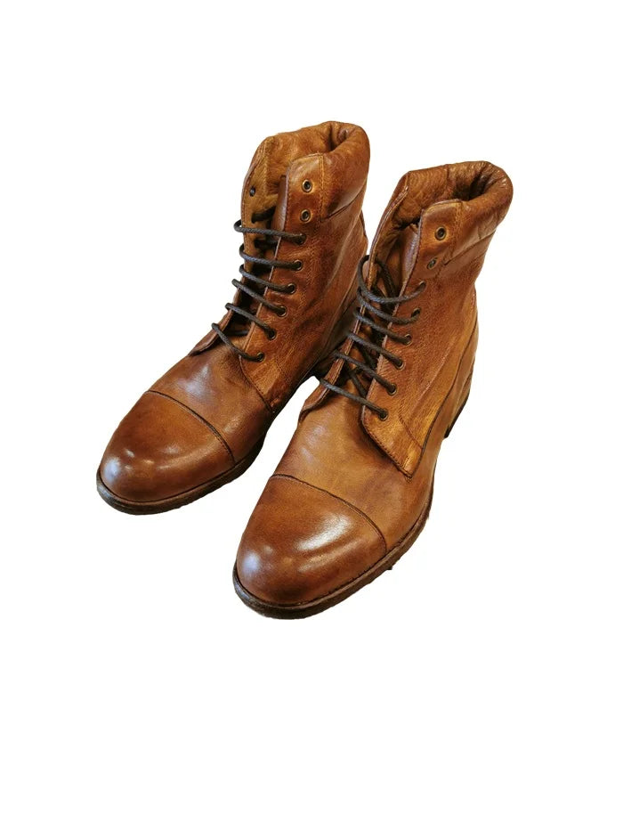 Stivaletto da donna in pelle con stringhe Pelletteria Allegrini D710 Cerro