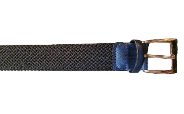 Cintura elasticizzata Pelletteria Allegrini Filippo EL8/M Blu&Testa di Moro