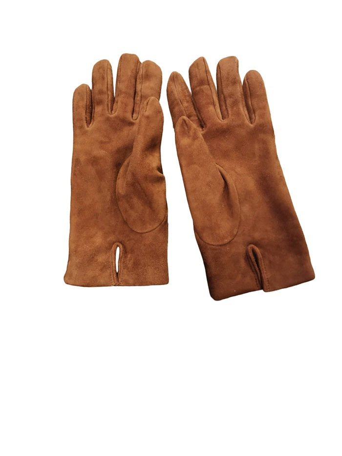 Guanto donna in pelle scamosciata Pelletteria Allegrini g300 tabacco