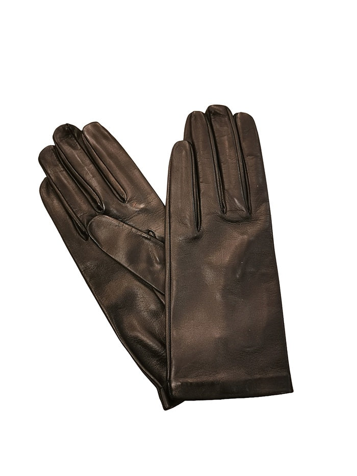 Guanto da donna in pelle liscia foderato in seta G303S Nero