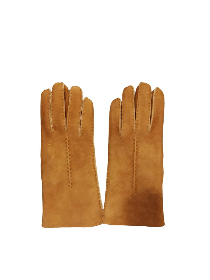 Guanto donna in camoscio e lana merinos Pelletteria Allegrini g307 nocciola