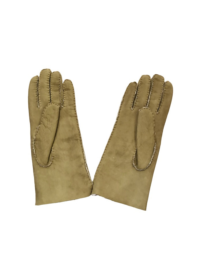 Guanto donna in camoscio e lana merinos Pelletteria Allegrini g307 verde