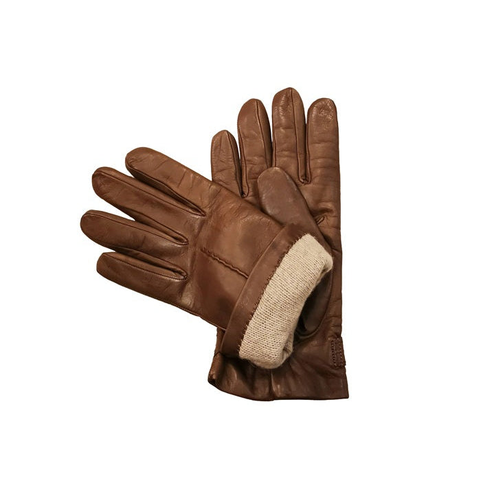 Guanto donna in pelle con bottoncino Pelletteria Allegrini Filippo G4656 argilla