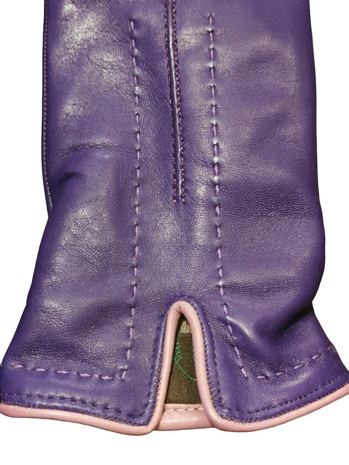 Guanto donna in pelle con dettaglio cuciture Pelletteria Allegrini G4758 Viola/Lilla