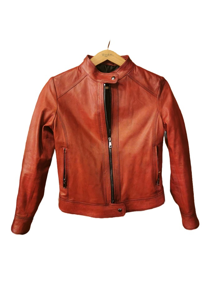 Giacca donna in pelle Gaya Tuscany pelletteria allegrini rosso