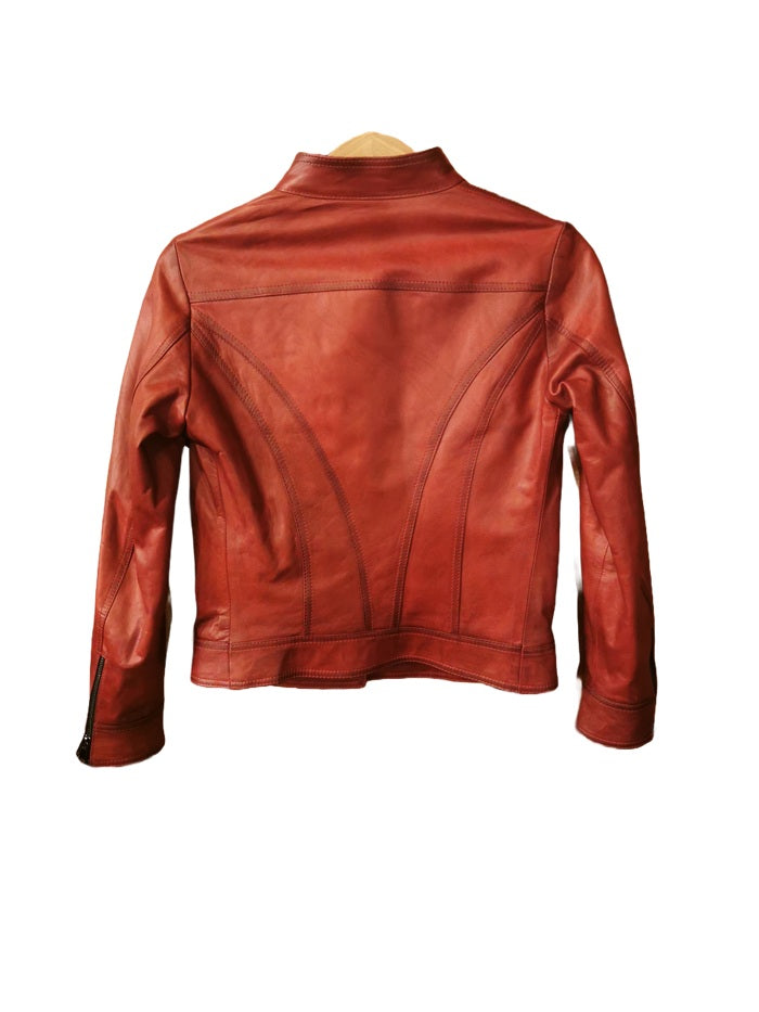 Giacca donna in pelle Gaya Tuscany pelletteria allegrini rosso