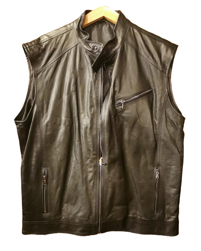 Gilet in pelle pelletteria allegrini nero