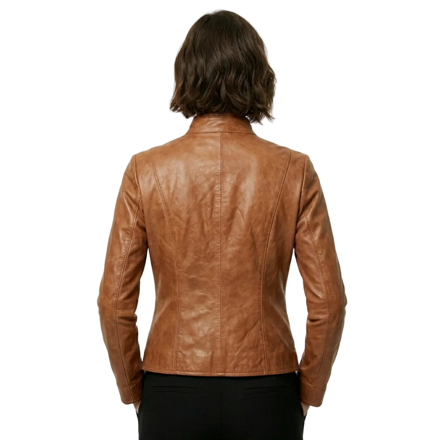 Giacca in pelle donna Pelletteria Allegrini Filippo 783 cuoio