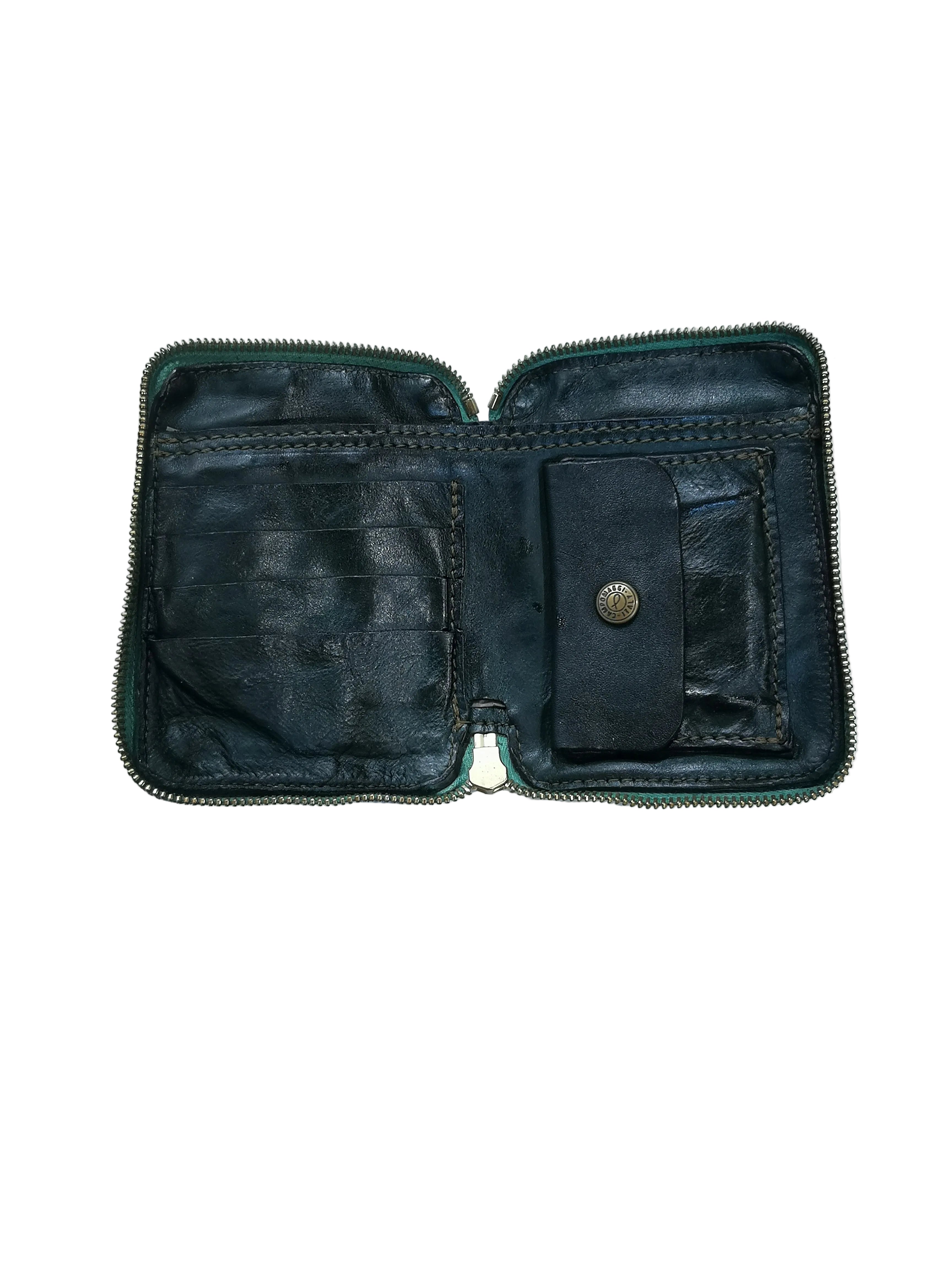 Portafoglio in pelle con borchie e strass Campomaggi C002060ND-X0045 Bottiglia