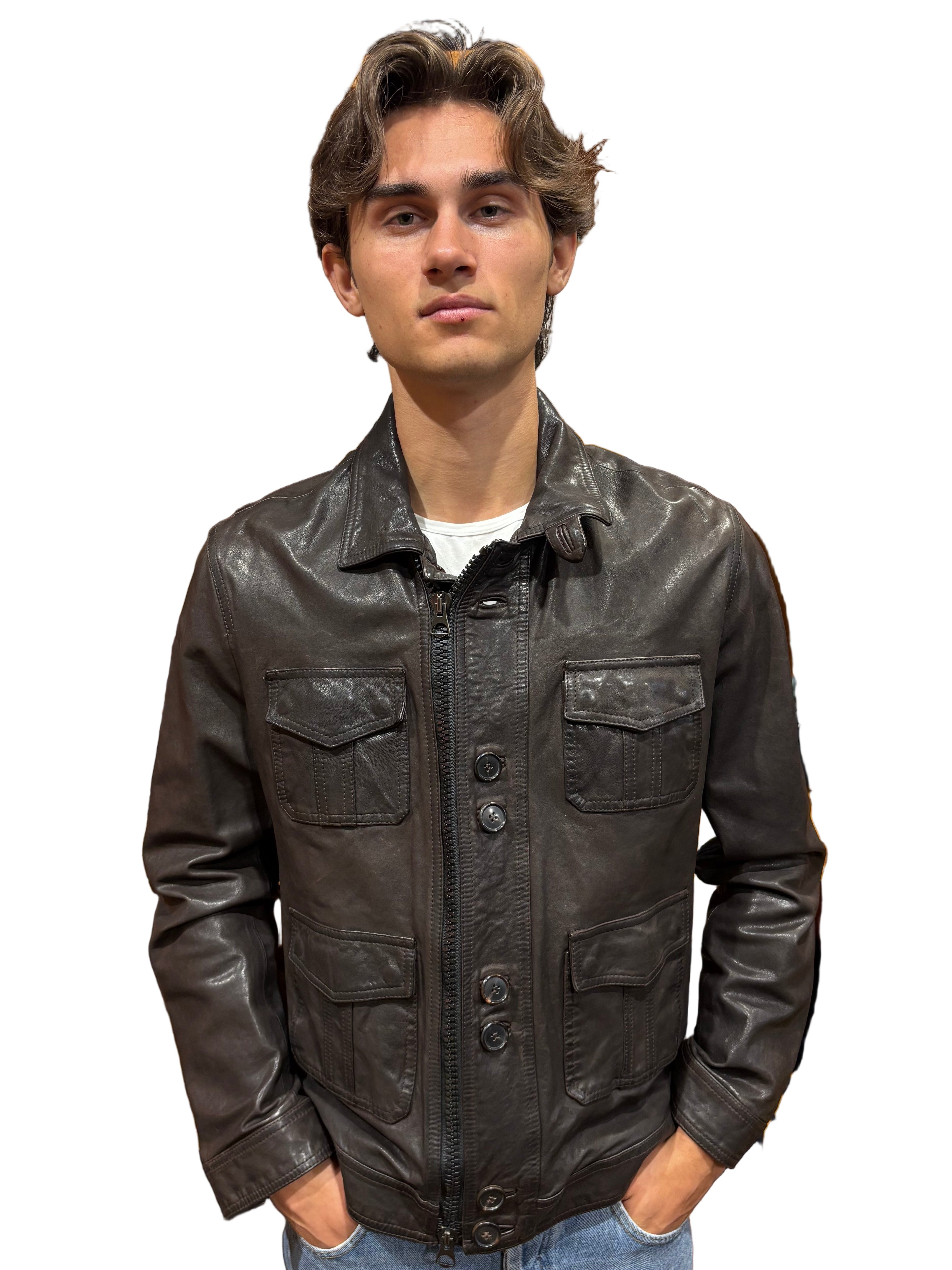 leather jacket leather goods allegrini garko nutella