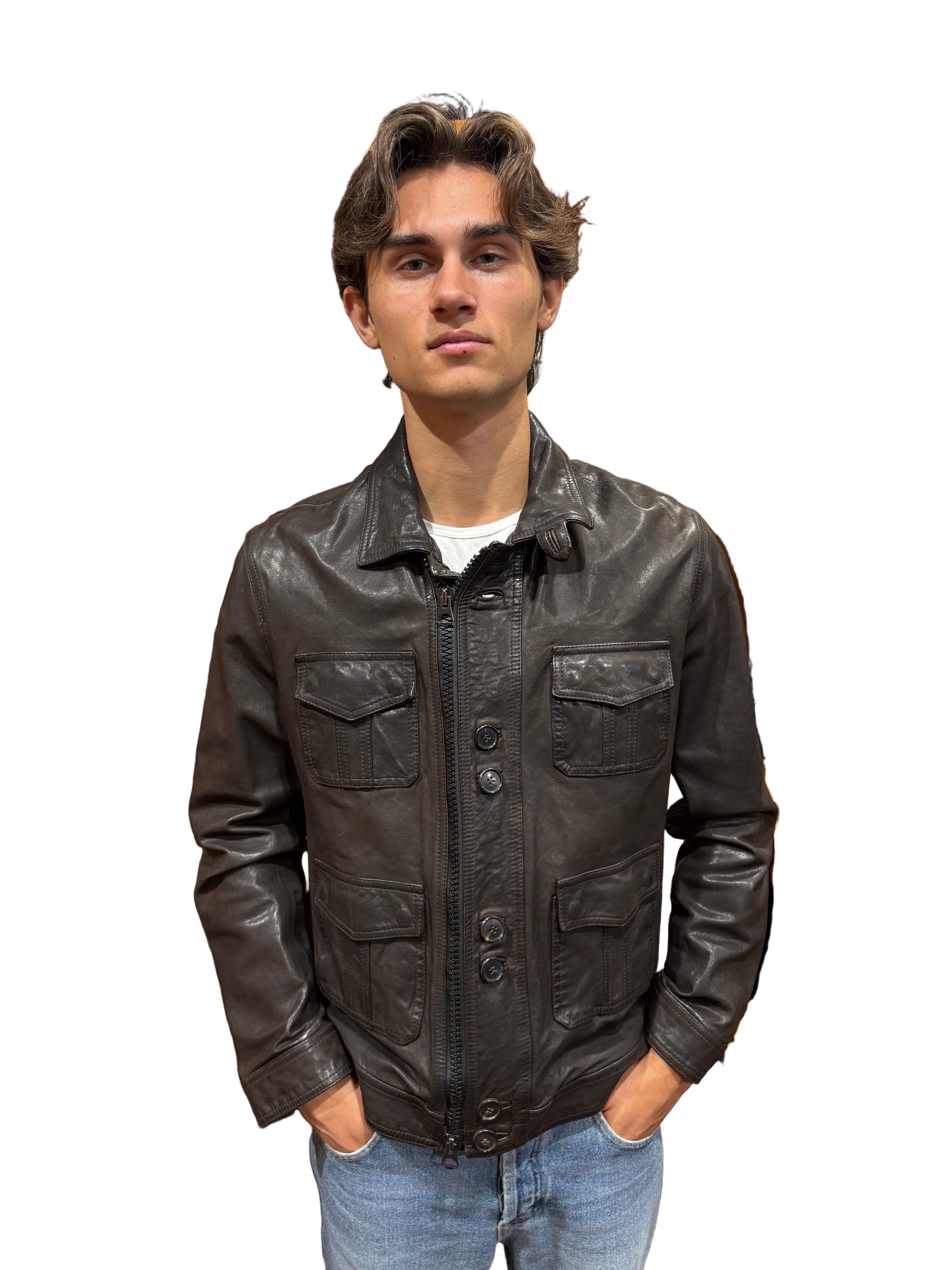 leather jacket leather goods allegrini garko nutella