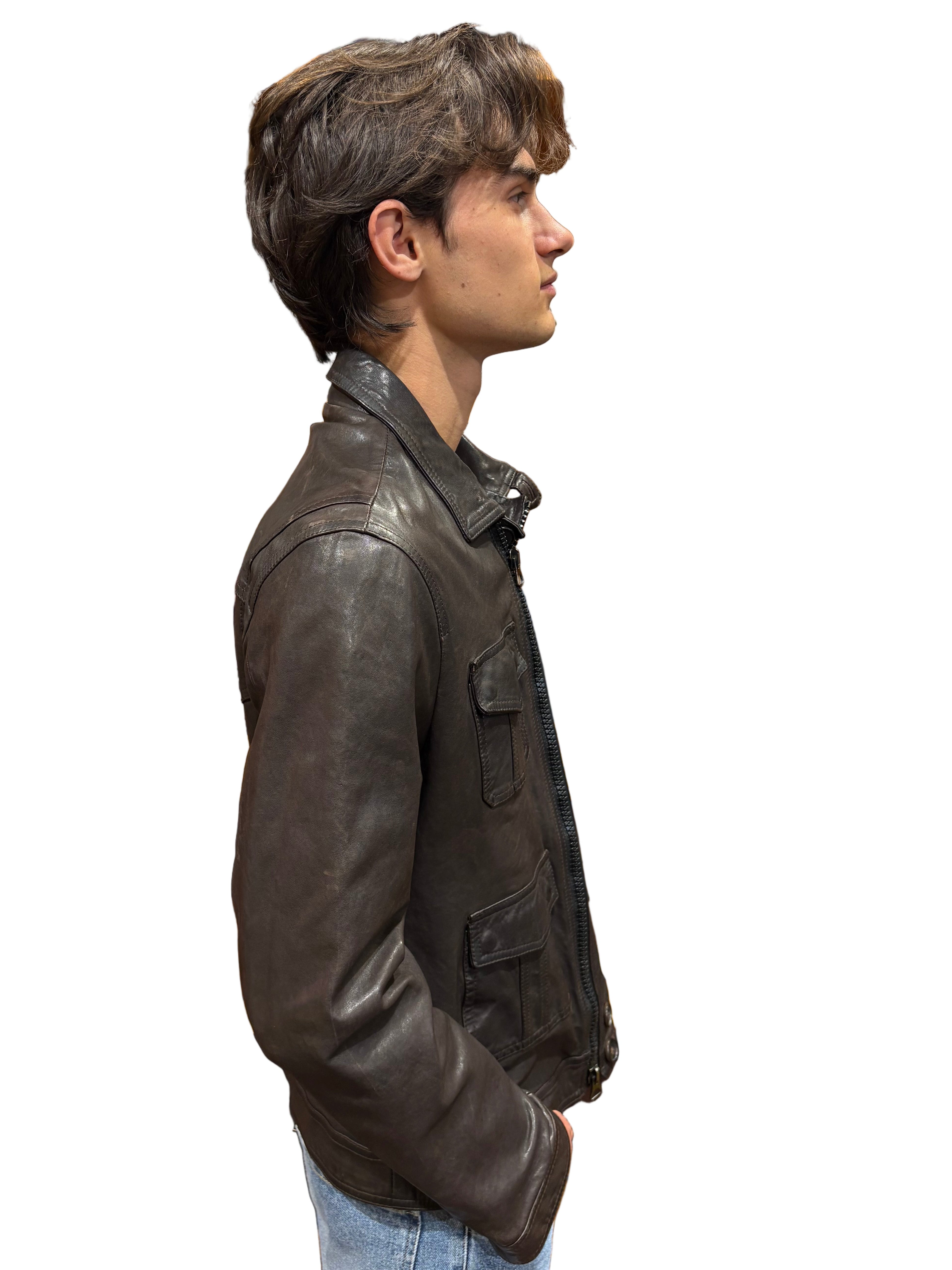 leather jacket leather goods allegrini garko nutella