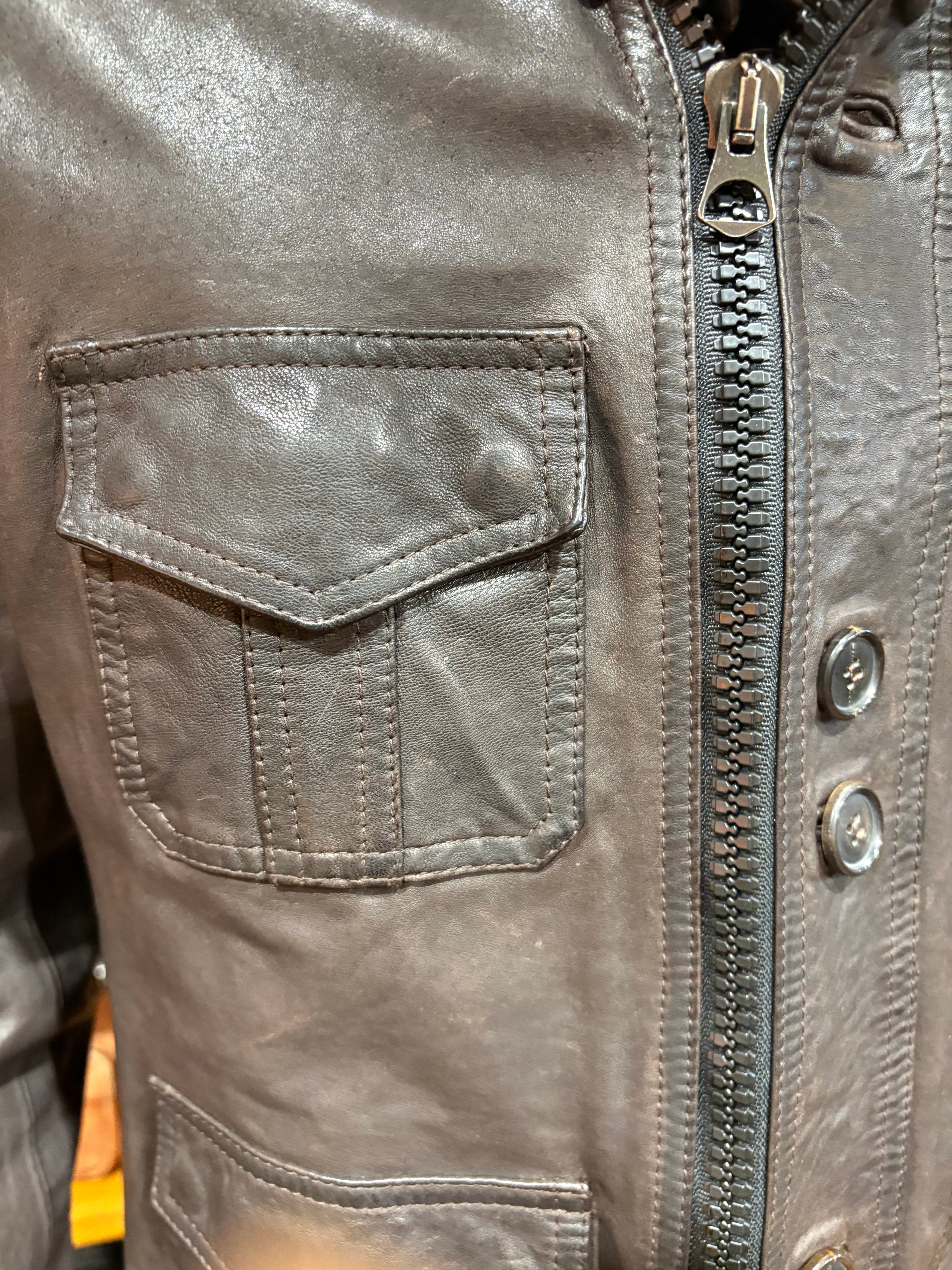 leather jacket leather goods allegrini garko nutella
