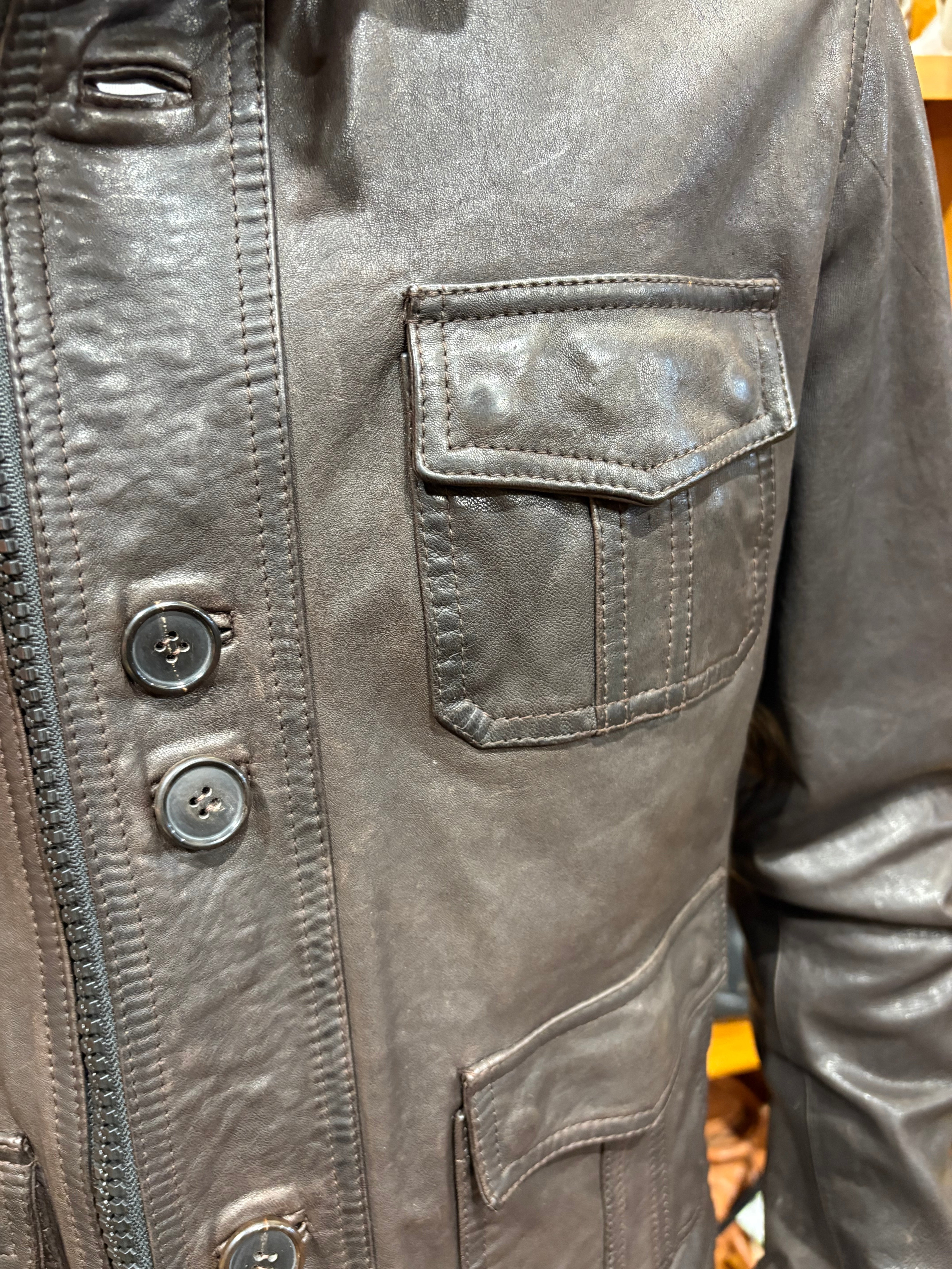 leather jacket leather goods allegrini garko nutella