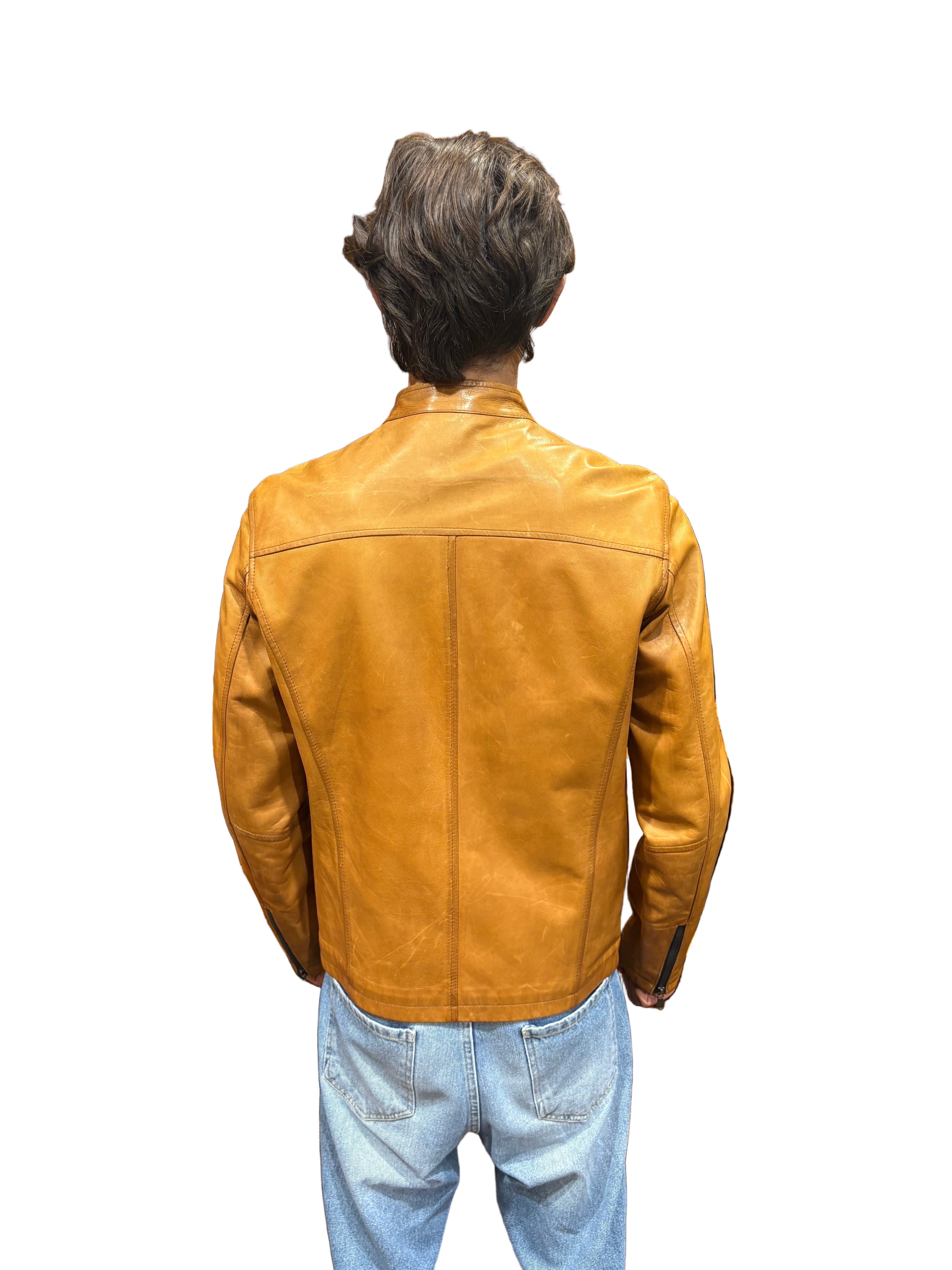 leather jacket leather goods allegrini pegaso grain leather