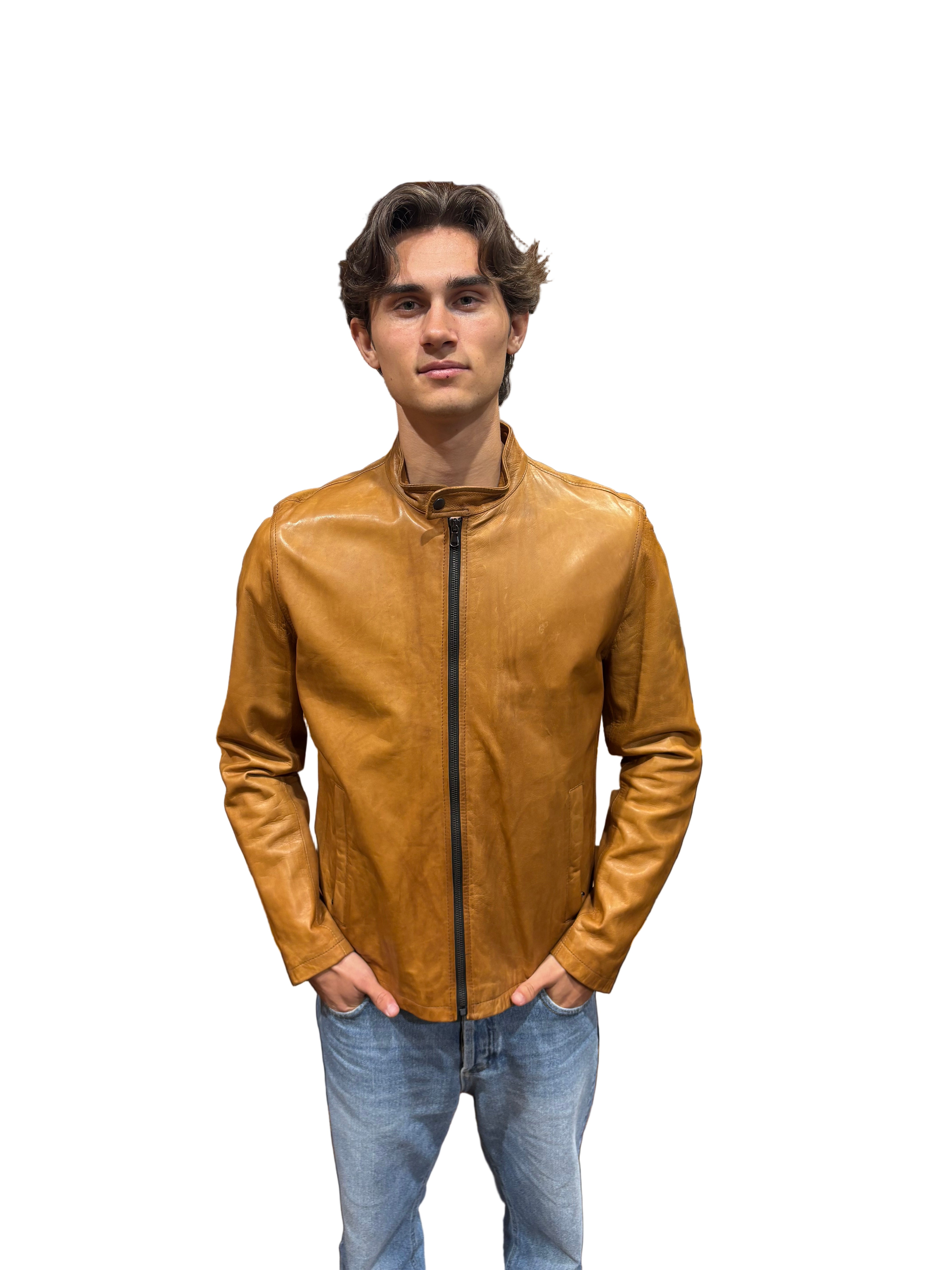 leather jacket leather goods allegrini pegaso grain leather