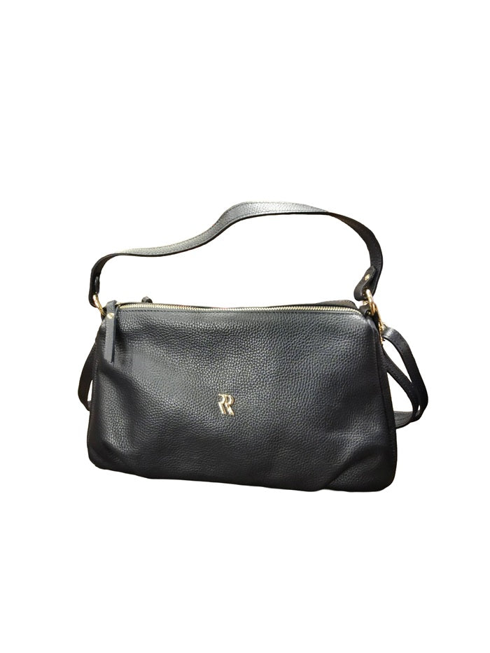 Borsa in pelle con doppia tracolla Bruno Rossi ML176 Blu