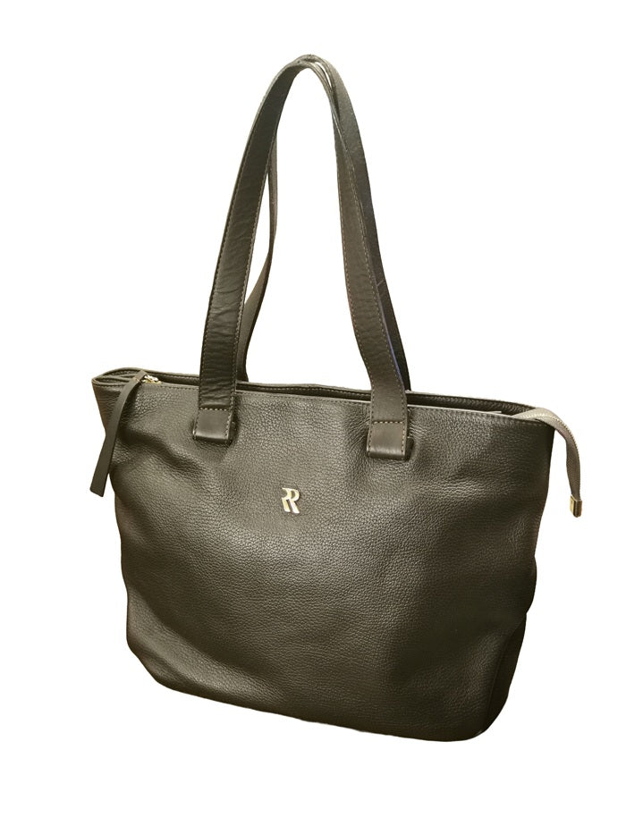 Borsa in pelle con doppi manici Bruno Rossi ML193 Caffè