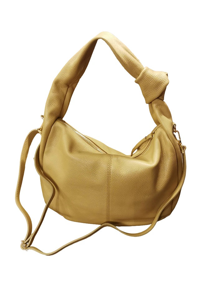 Borsa in pelle con nodo ML227/G Biscotto