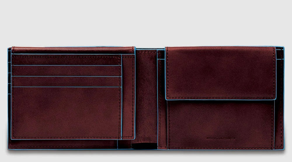 Portafogli uomo con porta documenti Piquadro PU1392B2R Mogano