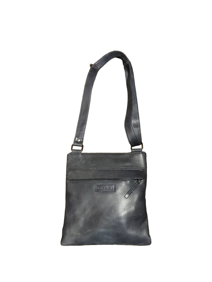 Tracolla in pelle Bruno Rossi R25/G Blu