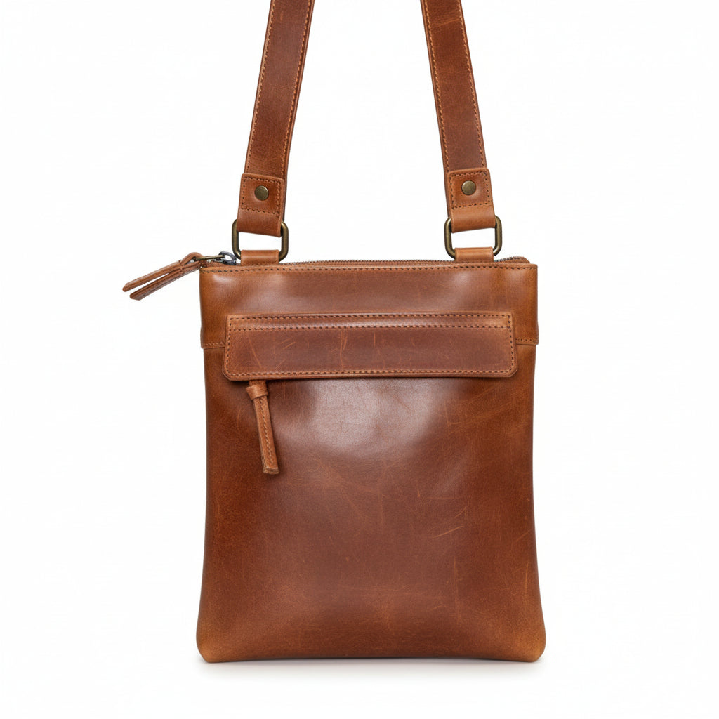 Tracolla in pelle Bruno Rossi R25/P cuoio