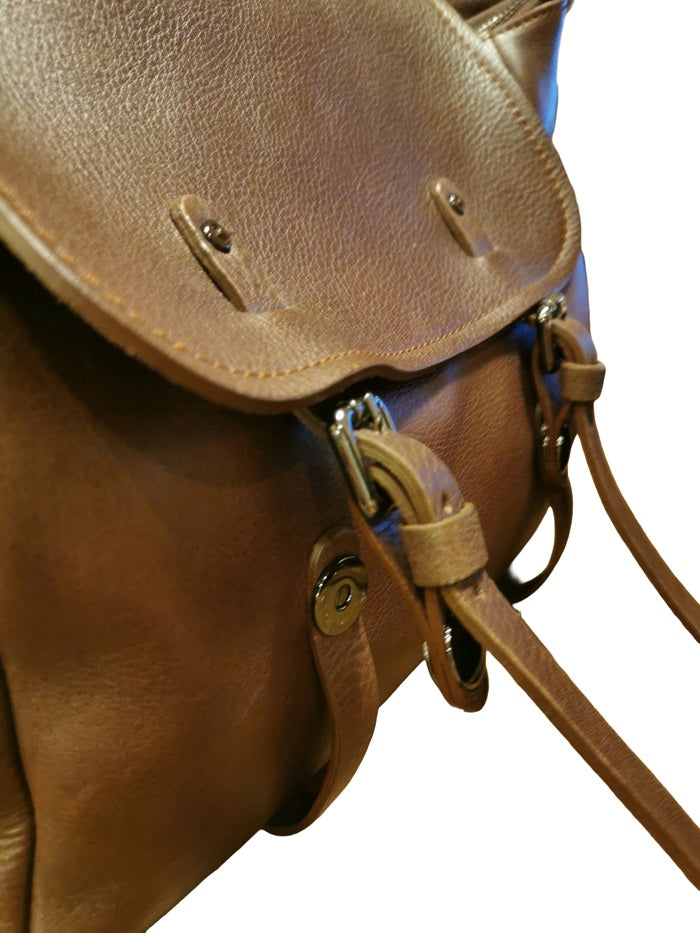 Borsa in pelle con doppio manico Bruno Rossi R319 Caffè