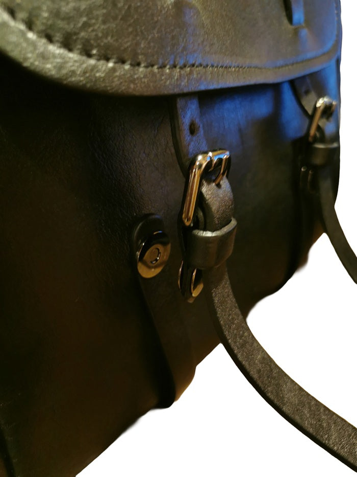 Double Handle Leather Bag Bruno Rossi R319 Black