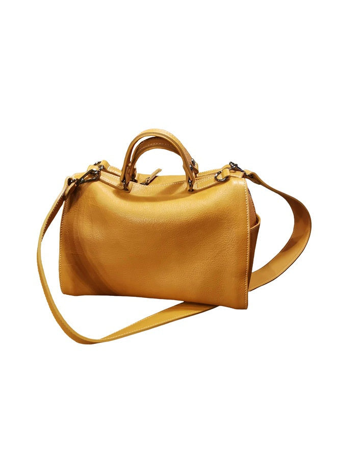 Borsa con manici in pelle tamponata Bruno Rossi R343/M Biscotto