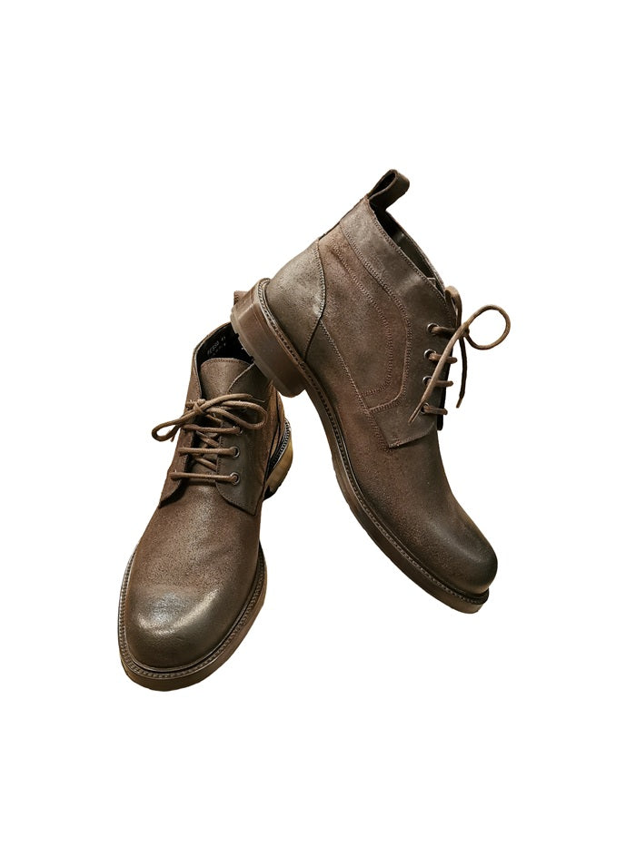 Scarpa stringata in pelle rovesciata Pelletteria Allegrini RESSO Testa di moro