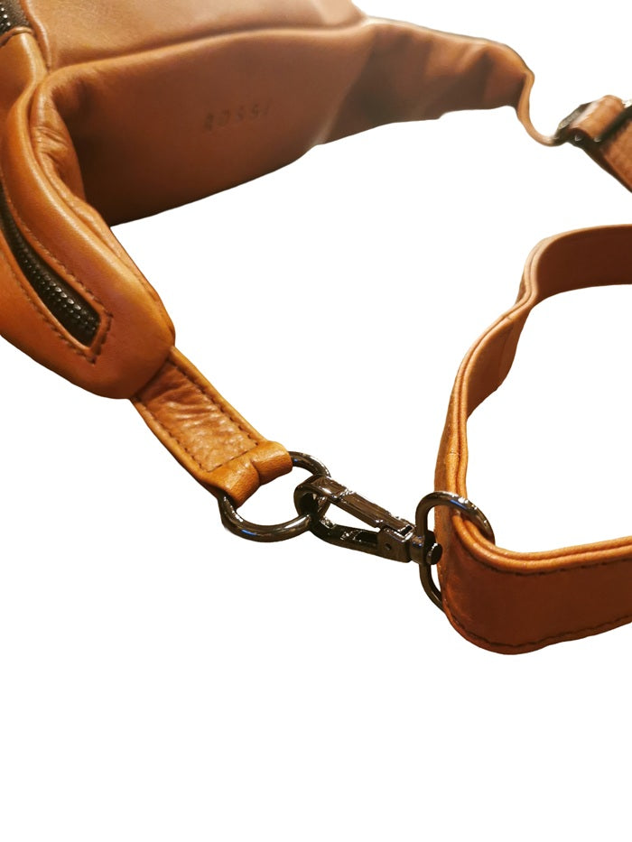 Marsupio grande in pelle Bruno Rossi RH42 Brandy