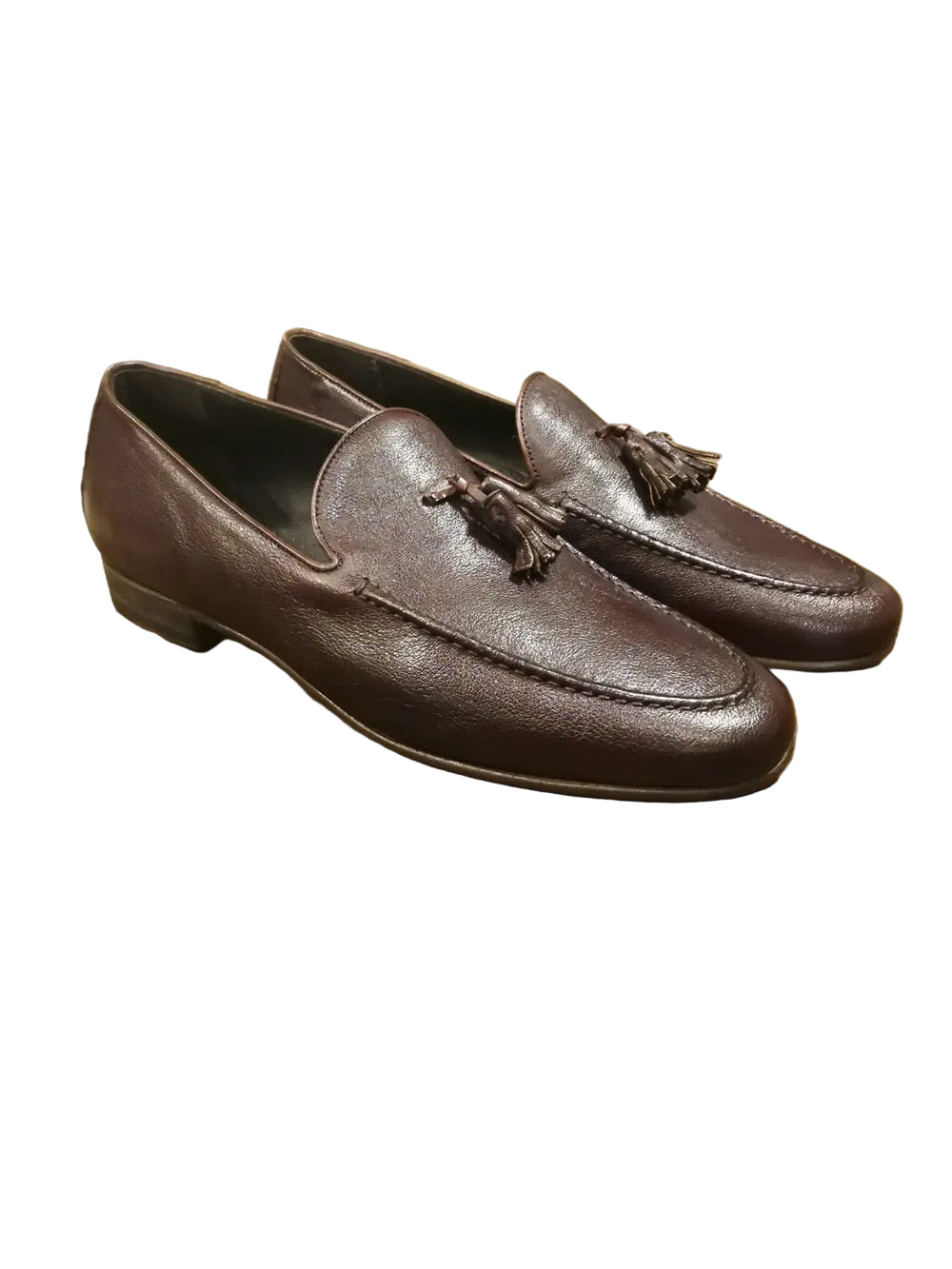 Mocassino da uomo in pelle con nappine Pelletteria Allegrini Filippo TISSI Sigaro