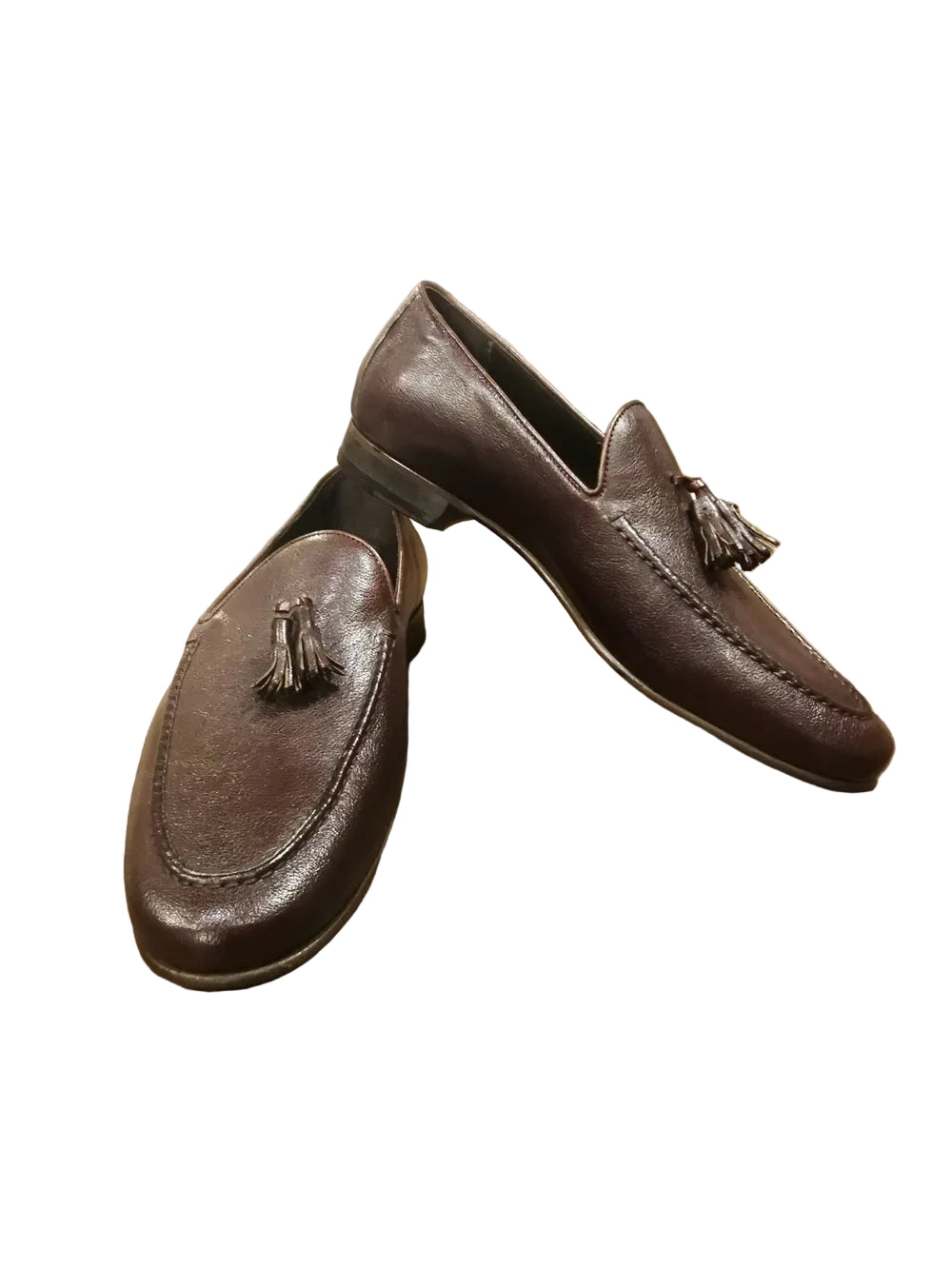 Mocassino da uomo in pelle con nappine Pelletteria Allegrini Filippo TISSI Sigaro