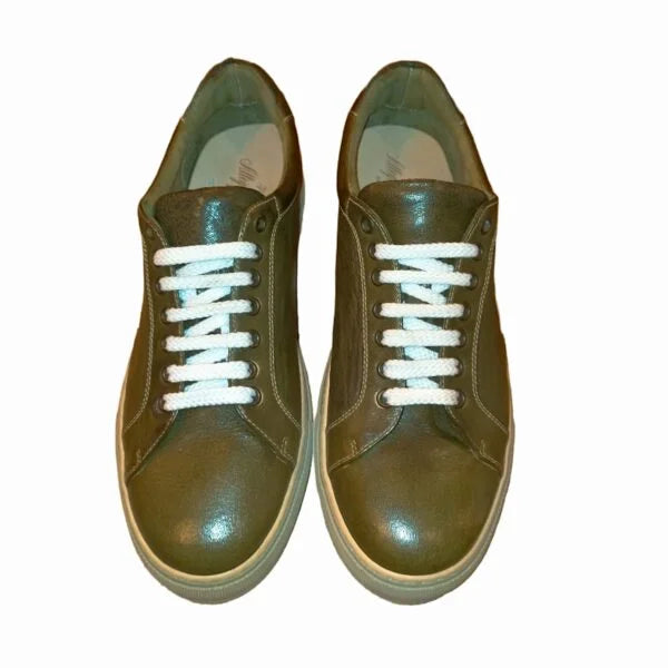 Sneakers bassa da uomo in pelle Pelletteria Allegrini 8073 kaki