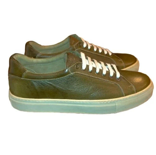 Sneakers bassa da uomo in pelle Pelletteria Allegrini 8073 kaki
