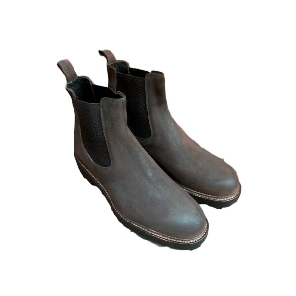 Stivaletto da uomo con elastico in Velour Vax pelletteria allegrini angius testa di moro