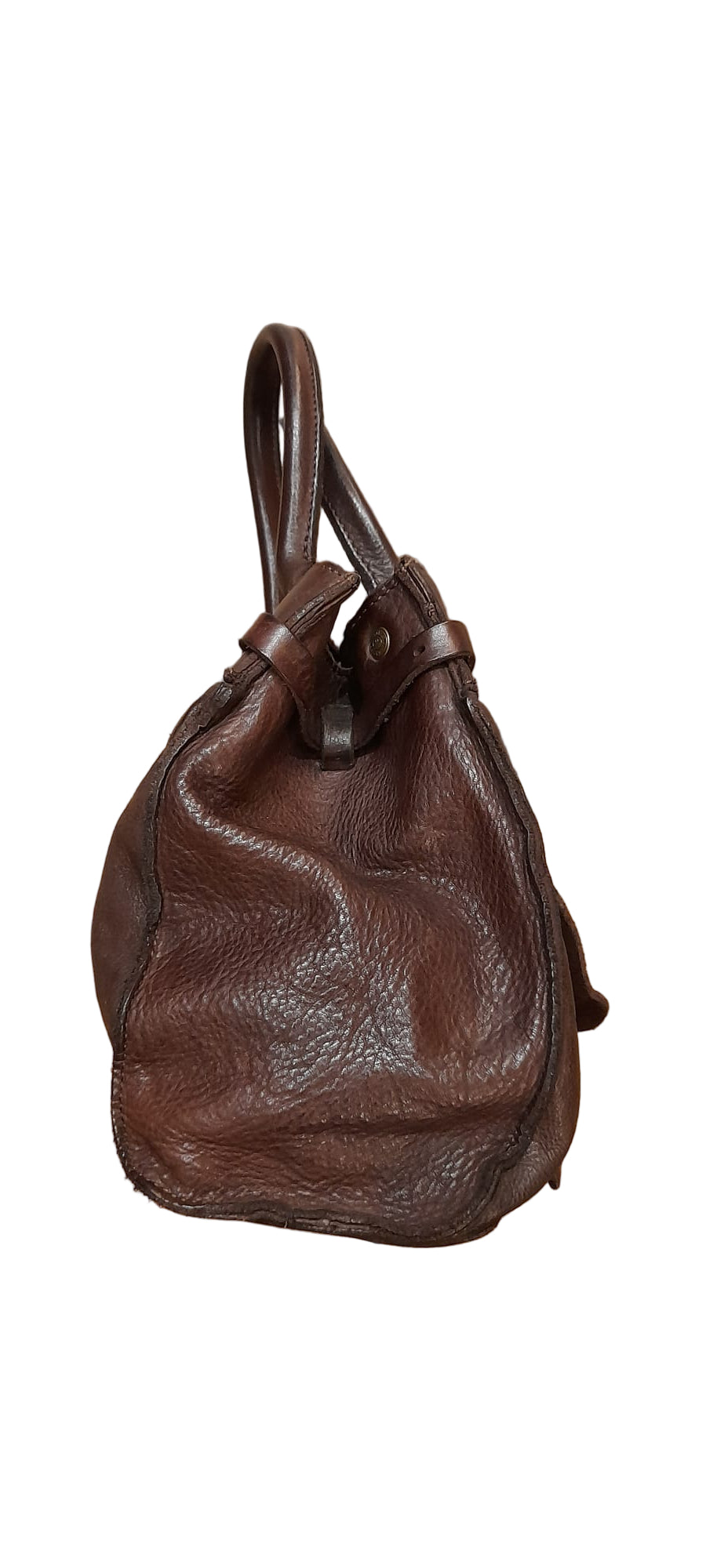 Borsa piccola a tracolla in pelle Campomaggi C041010ND X2784 testa di moro