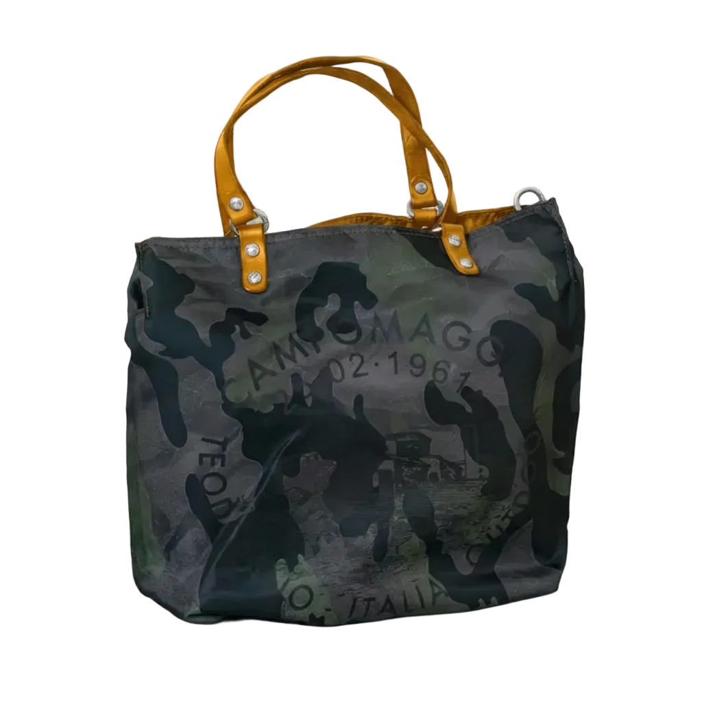 Shopping tessuto Vela Camouflage di Campomaggi C041720ND X2632 giallo