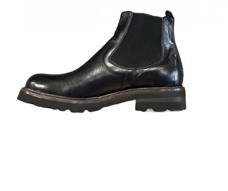 Stivaletto bufalo da uomo con elastico pelletteria allegrini Angius nero